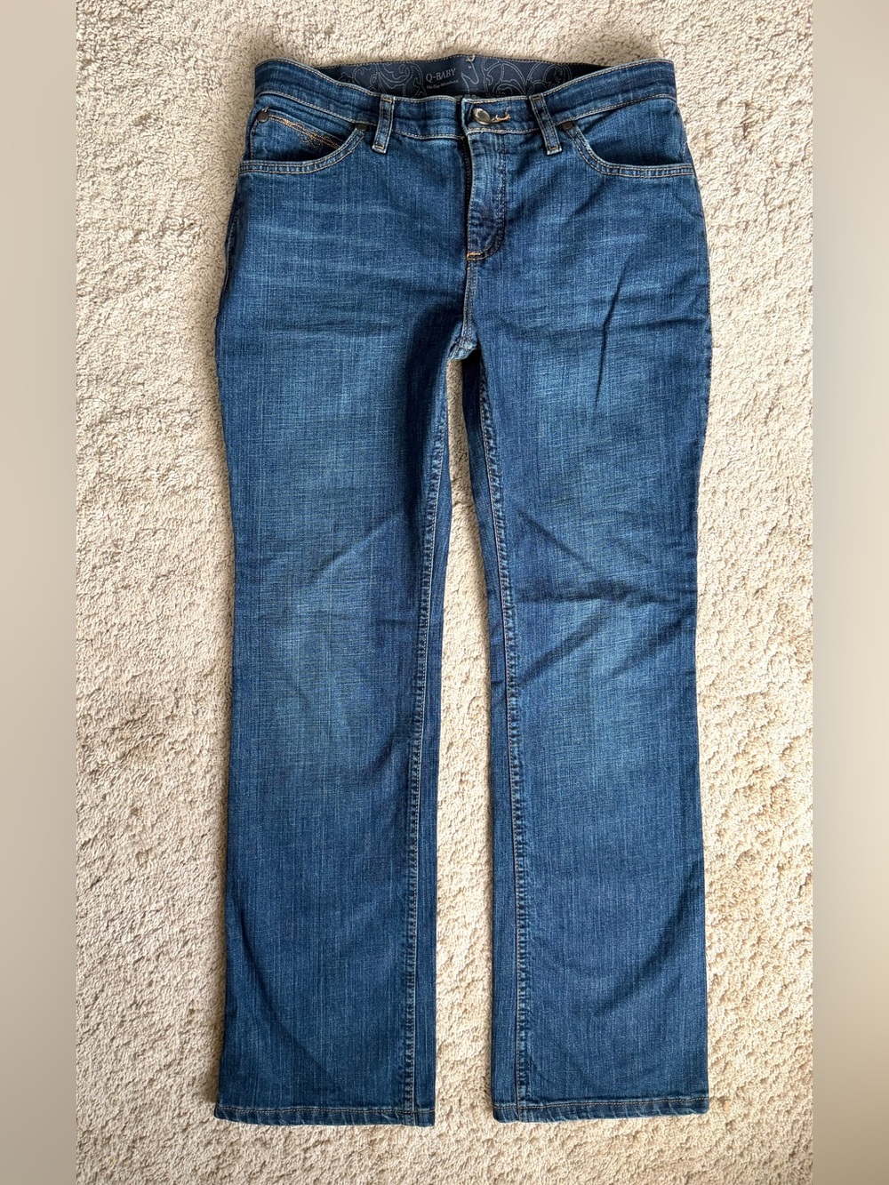 Women’s Wrangler Q Baby Riding Bootcut Jeans Size 7 8 x 32 W pocket western - Picture 8 of 8